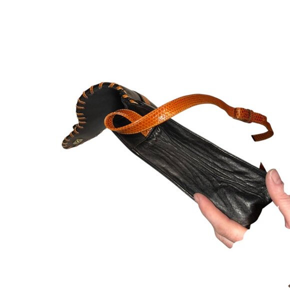 Vivian Sender Vintage black brown WESTERN COWGIRL RODEO flap cross body bag - Picture 9 of 9